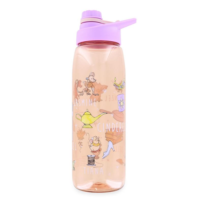 Silver Buffalo Disney Princess Icons Water Bottle With Screw-Top Lid | Holds 28 Ounces, 1 of 3