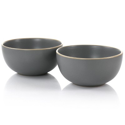 Gray Matte Ceramic Microwave Safe Cereal Bowl