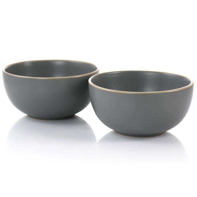 Gibson Home Rockaway 2 Piece Cereal Bowl Set in Gray, 2 of 9