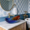 Aquaterior Bathroom Vessel Sink Tempered Glass WaterDrop Faucet Vanity Mixer Tap - 2 of 4