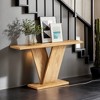 Hommoo Farmhouse Console Table with V-Shaped Pedestal Brown - 3 of 4