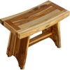 24" Serenity ED965 Wide Teak Shower Safety Bench/Seat - EcoDecors: Rectangular Bathroom Stool, 250lb Capacity - 2 of 4