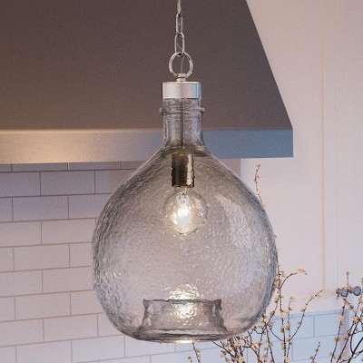 Urban Ambiance Luxury Modern Farmhouse Pendant,  20-3/8"H x 13"W,  Brushed Nickel Finish, UHP2772
