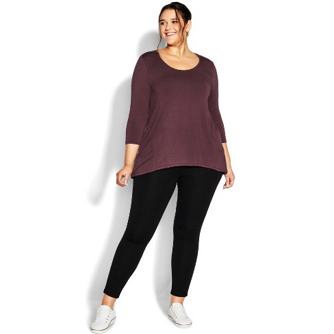 Women's Plus Size Pull On Ponte Pant Black - Tall