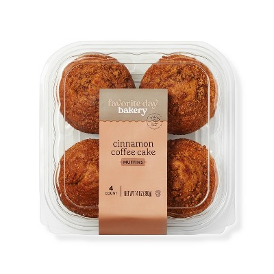 Cinnamon Coffee Cake Muffins - 14oz/4ct - Favorite Day™