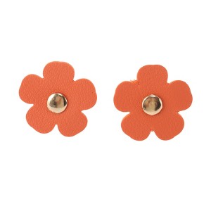 Unique Bargains Faux Leather Flower Shoelace Charms 1 Pair - 1 of 4