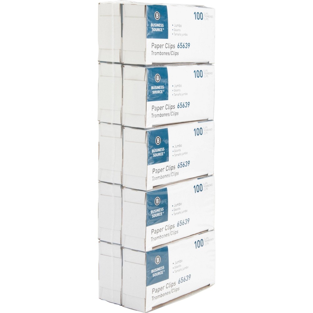 Business Source Paper Clips Jumbo 1000pk Silver