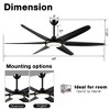 Parrot Uncle 65" Modern Matte Black Indoor Standard Integrated LED Ceiling Fan - 3 of 4