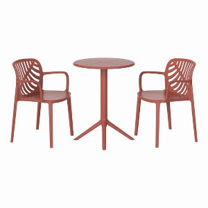WestinTrends Playa 3-Piece Outdoor Resin Patio Bistro Table Set with Stackable Patio Dining Side Chairs For 2 - 1 of 4