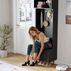 GustoWave 74" Slim Hall Tree with Shoe Bench and Storage, Entryway Coat Rack with 4 Gold Hooks & Metal Legs, Saving Space Design - 2 of 4