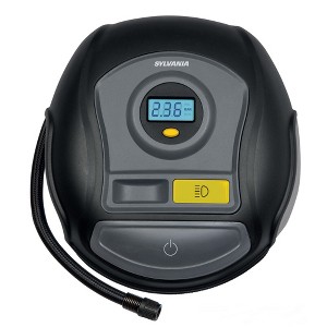 Sylvania Plus Portable Tire Inflator - Functions as a Portable Air Compressor - For Cars Tires, Bikes & More - Digital Dial - 3 Piece Adapter Set - 1 of 4
