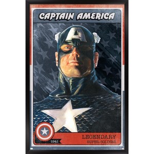 Trends International Marvel Comics - Captain America Card Framed Wall Poster Prints - 1 of 4