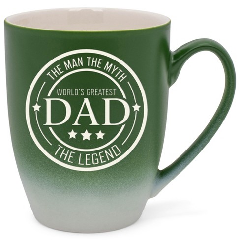 Elanze Designs World's Greatest Dad Two Toned Ombre Matte Green and White 12 ounce Ceramic Stoneware Coffee Cup Mug - image 1 of 4