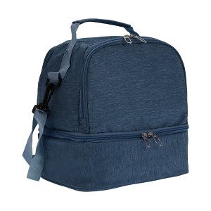 Unique Bargains Insulated Two Separate Compartments Lunch Bag with Adjustable Shoulder Strap, Leakproof for Work Office - 1 of 4