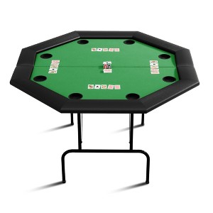 Octagon Poker Table with Collapsible Legs, Casino Leisure Table for 8 Players, Blackjack Gaming Table - 1 of 4