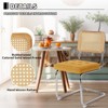 Modern Dining Chairs Set of 2, Dining Room Side Chairs with Metal Legs and Upholstered Seat- Yellow - 3 of 4