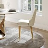 POVISON Modern Luxury Upholstered Dining Chairs Set of 2, High Back Side Chairs, Beige - 3 of 4