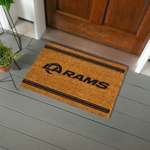 Evergreen Los Angeles Rams Logo Turf Mat, Brown- 28 x 16 Inches Indoor Outdoor Doormat - 1 of 4