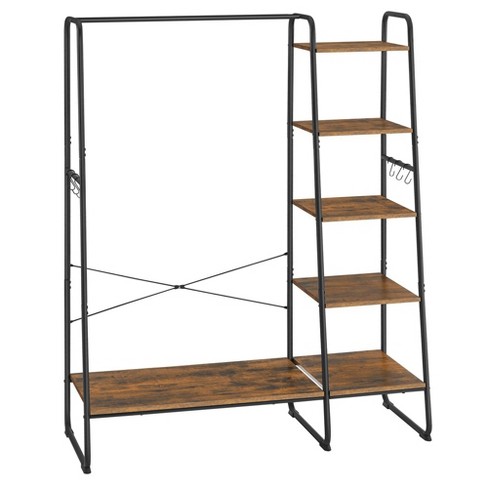 Vasagle Clothes Rack 5-tier Storage Rack Rustic Brown And Black : Target