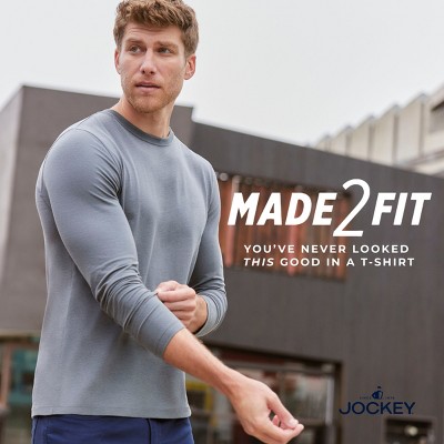 Мужские футболки Jockey Men's Made2Fit Long Sleeve Crew Neck T-Shirt 2XL Coastline — фото 3