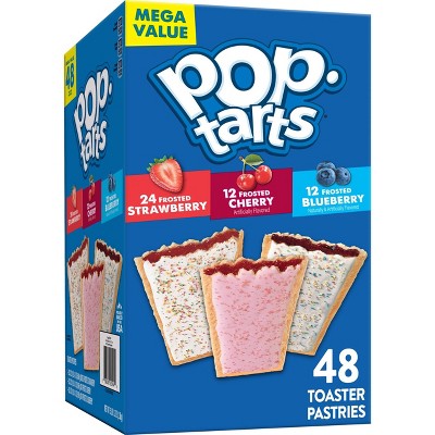 Pop-Tarts Frosted Strawberry, Cherry and Blueberry Toaster Pastries - 81.2oz/48ct