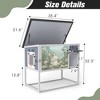 BENCMATE Pet Crates And Houses High-Legged Rainproof Outdoor Cat House With Windproof Curtain And Customizable Roof Cover, Grey, 35.40"*21.60"*32.30" - 3 of 4