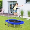 Infans 50" Trampoline for 2 People Foldable Rebouncer w/Adjustable Handrail Blue - 2 of 4