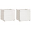 vidaXL Planter Outdoor Raised Garden Bed Flower Box with Legs Solid Wood Pine White 1 pcs - 2 of 4