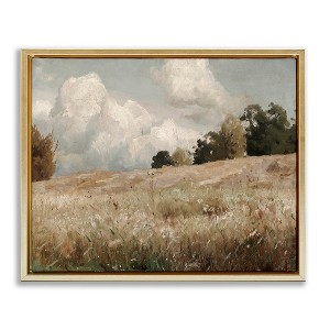 Stupell Industries Classic Cloudy Field Landscape Floating Frame Canvas Art - 1 of 4