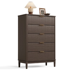 Modern Large Dresser with Deep Storage Drawers and Metal Pulls for Bedroom or Entryway - 1 of 4