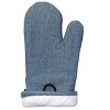 Home Mart Goods Denim Blue Heat Resistant Thick Soft Quilted Lining Kitchen Oven Glove Mitts With Neoprene - 2 of 3