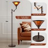GTCLIGHTING Floor Lamps for Living Room - 70" Black Torchiere Standing Floor Lamp with White Mica Shade - Tall Corner Lamp with Adjustable Swing Arm - 4 of 4