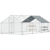 PawHut Large Metal Chicken Coop, Walk in Chicken Run for Yard with Waterproof & Anti-UV Cover, Roosting Bar, Nesting Box, 9.8' x 19.7' x 6.4' - 4 of 4