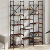 vidaXL Smoked Oak Bookshelf with Powder-Coated Steel Frame - Modern Freestanding Storage Solution for Living Room - 2 of 4