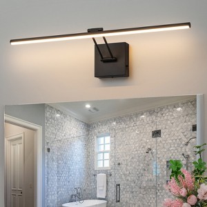 LLHZSY 24" Minimalist Linear LED Vanity Light Dimmable Metal Wall Light Sconce with Adjustable Swing Arm-3 CCT(3000K/4000K/6000K) - 1 of 4