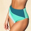 Women's Vibrant Colorblocked Panels High-Waisted Bikini Bottoms - Cupshe - 2 of 4