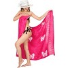 LA LEELA Women's Summer Bikini Wraps Beach Wrap Sarong Swimwear Cover up Skirt Bathing suit Swimsuit Pareo for Women One Size Pink, Butterfly - 4 of 4