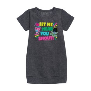 - Trolls - Let Me Hear You Shout Poppy and Branch Graphic Short Sleeve Fleece Dress - 1 of 3