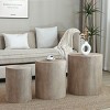 3-Piece Round Nesting Coffee Table Set,Modern Drum End Tables,Wooden Accent Side Tables for Living Room-Baofuwish - 2 of 4