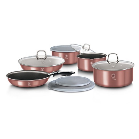 Customized Pink Ceramic Nonstick Coating Pressed Aluminum Cooking