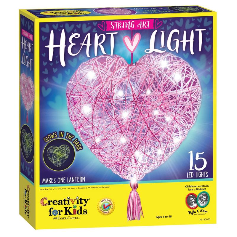 Creativity for Kids String Art Heart Light Craft Kit, 1 of 8