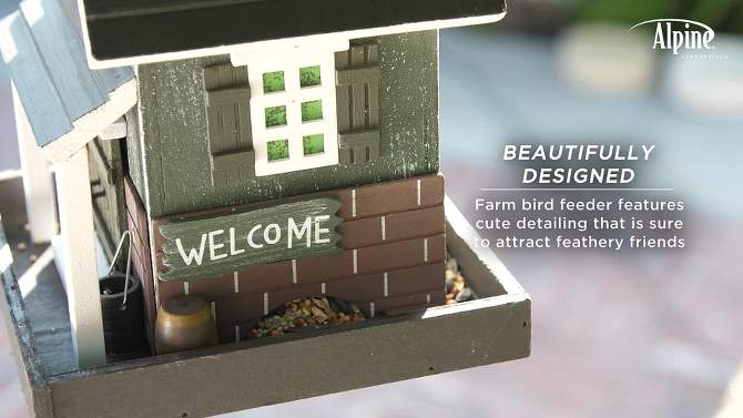 9&#34; Farm Store Wood Bird Feeder - Alpine Corporation, 2 of 9, play video