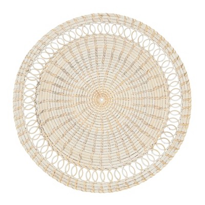 Saro Lifestyle Rattan Loopy Spiral Placemat (set Of 4), Beige, 15