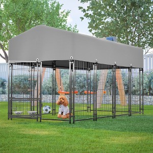 ORRD XX-Large 4.23'x7.81' Outdoor Dog Kennel with Roof, Heavy Duty Welded Wire Cage for Medium/Large Dogs - 1 of 4