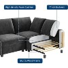 105" Modular Sectional Sofa, L-Shaped 4-Seater Velvet Couch with USB Charging, Velvet Upholstery & Plush Pillows for Living Room (Green/Grey) - 4 of 4