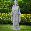LuxenHome 30.5" LuxenHome Virgin Mary Statue, 30.5'' Gray Religious Blessed Mother Garden Statue, Indoor Outdoor Sculptures for Yard, Patio Decor - 2 of 4