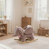 Qaba Baby Rocking Horse with Seat, Kids Ride On Elephant Rocker with Realistic Sound and Safety Belt for 18 to 36 Months, Brown - 2 of 4