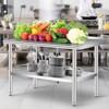 Stainless Steel Table for Prep & Work with Backsplash  Inches, Commercial Heavy Duty Table with Adjustable Under Shelf for Kitchen Busines - 2 of 4