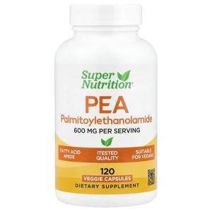 Super Nutrition PEA (Palmitoylethanolamide), 120 Veggie Capsules (300 mg per Capsule) - 1 of 4