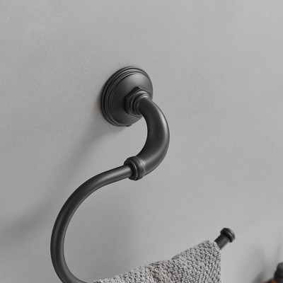 Matte Black 4-Piece Metal Bathroom Hardware Set